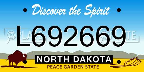 L692669 North Dakota License Plate