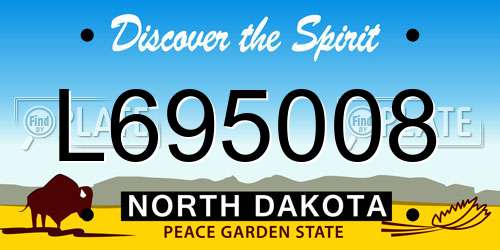 L695008 North Dakota License Plate