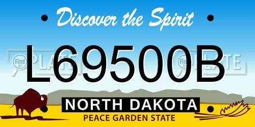 L69500B North Dakota License Plate