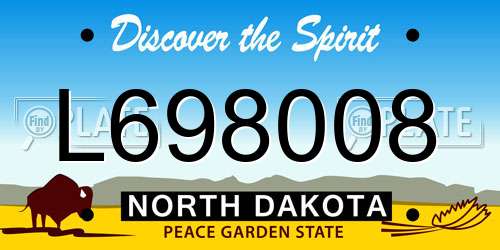 L698008 North Dakota License Plate