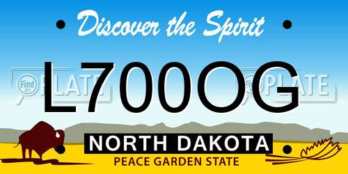 L700OG North Dakota License Plate