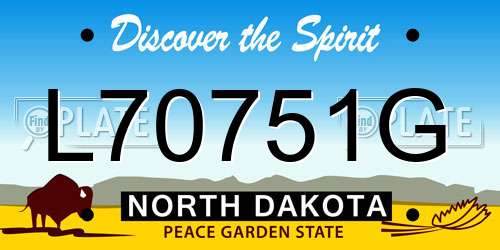 L70751G North Dakota License Plate