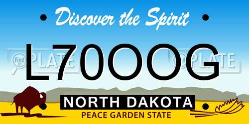 L70OOG North Dakota License Plate