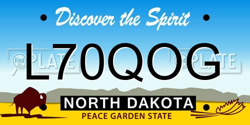 L70QOG North Dakota License Plate