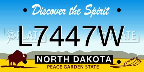 L7447W North Dakota License Plate