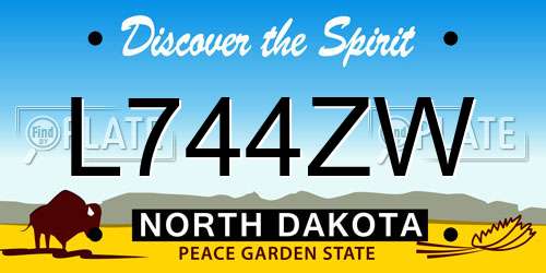 L744ZW North Dakota License Plate