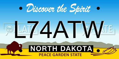 L74ATW North Dakota License Plate