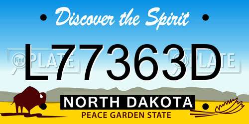 L77363D North Dakota License Plate