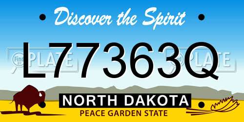 L77363Q North Dakota License Plate