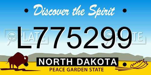 L775299 North Dakota License Plate