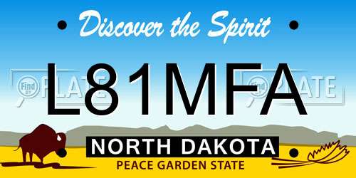 L81MFA North Dakota License Plate
