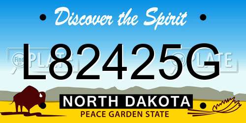 L82425G North Dakota License Plate