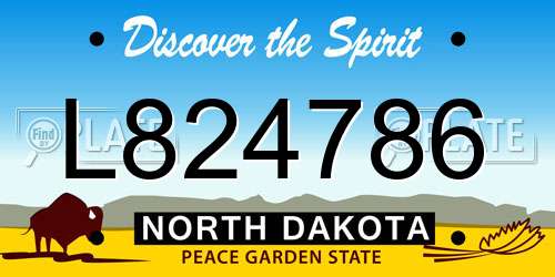 L824786 North Dakota License Plate