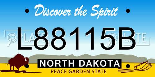L88115B North Dakota License Plate