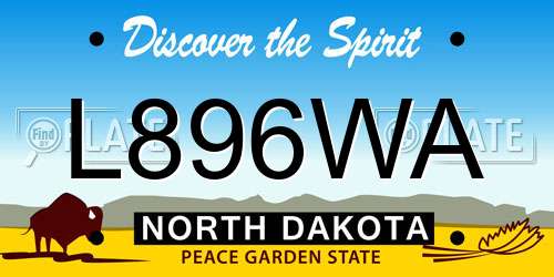 L896WA North Dakota License Plate