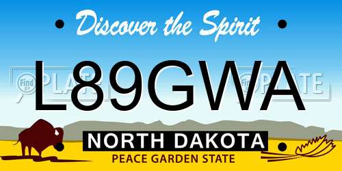 L89GWA North Dakota License Plate