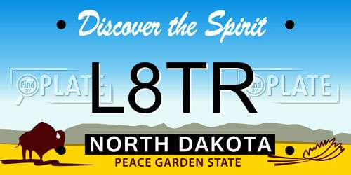 L8TR North Dakota License Plate