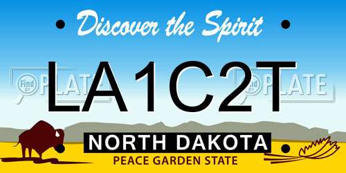 LA1C2T North Dakota License Plate