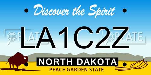 LA1C2Z North Dakota License Plate