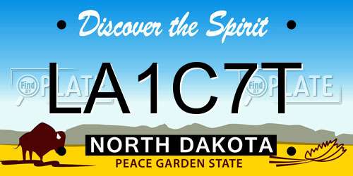 LA1C7T North Dakota License Plate