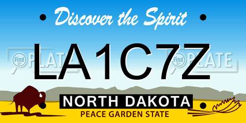LA1C7Z North Dakota License Plate