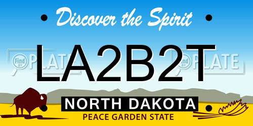 LA2B2T North Dakota License Plate