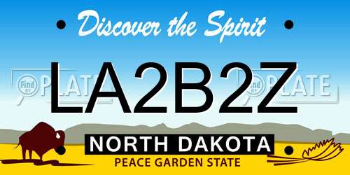 LA2B2Z North Dakota License Plate
