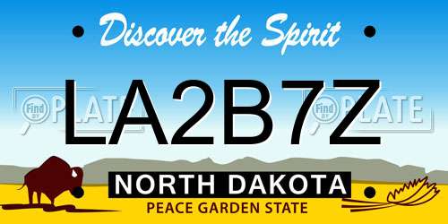 LA2B7Z North Dakota License Plate