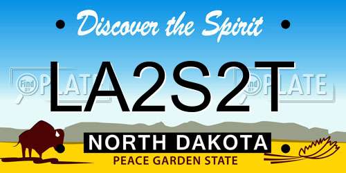 LA2S2T North Dakota License Plate