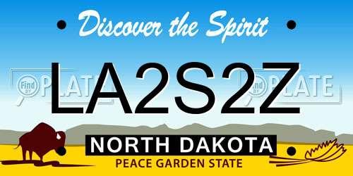 LA2S2Z North Dakota License Plate
