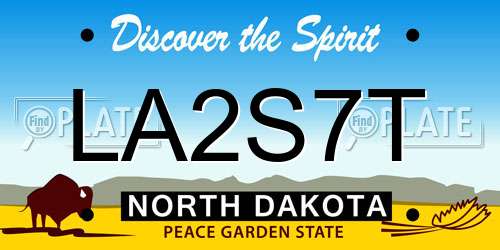 LA2S7T North Dakota License Plate