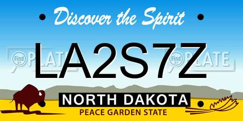 LA2S7Z North Dakota License Plate