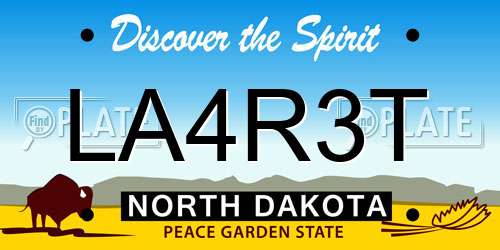 LA4R3T North Dakota License Plate