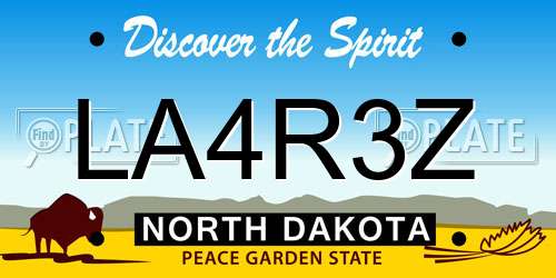 LA4R3Z North Dakota License Plate