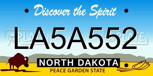 LA5A552 North Dakota License Plate