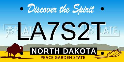 LA7S2T North Dakota License Plate