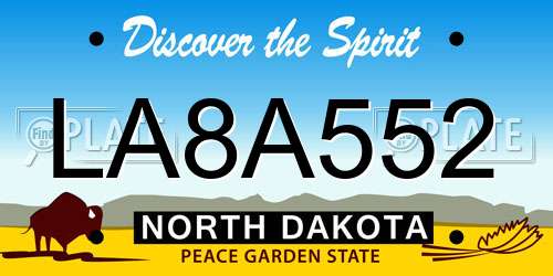 LA8A552 North Dakota License Plate