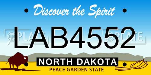 LAB4552 North Dakota License Plate