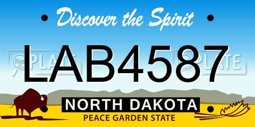 LAB4587 North Dakota License Plate
