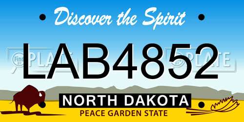 LAB4852 North Dakota License Plate