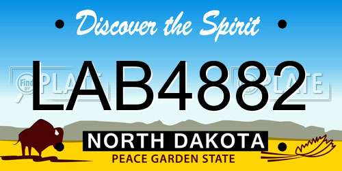 LAB4882 North Dakota License Plate
