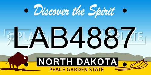 LAB4887 North Dakota License Plate