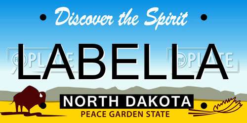 LABELLA North Dakota License Plate