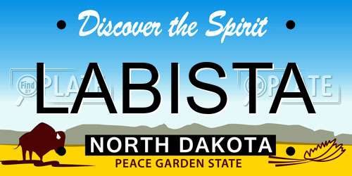 LABISTA North Dakota License Plate