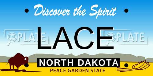 LACE North Dakota License Plate