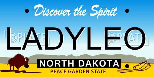 LADYLEO North Dakota License Plate