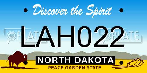 LAH022 North Dakota License Plate