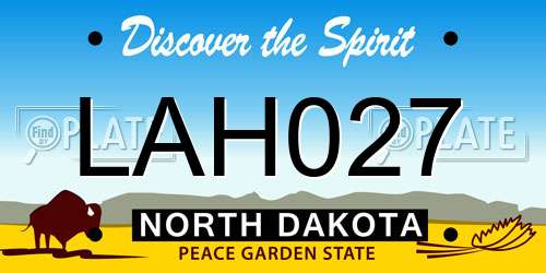 LAH027 North Dakota License Plate