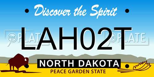 LAH02T North Dakota License Plate