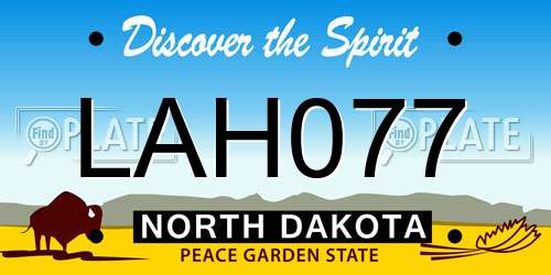 LAH077 North Dakota License Plate